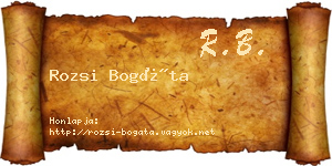 Rozsi Bogáta névjegykártya